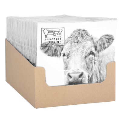 Servilletas de Papel con Animales de Granja Blanco y Negro